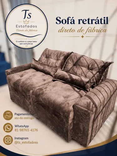 SOFÁ RETRÁTIL 2 OU 3 LUGARES..