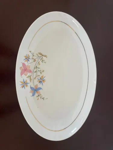 Travessa Schmidt vintage floral 29,5 x 18,5 cm - porcelana decorativa