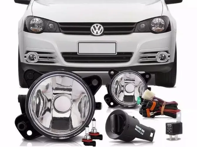 Kit Farol Milha Neblina Golf 2008 2009 2010 2011 Botao Longo