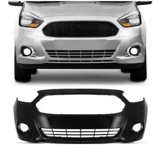 Parachoque Dianteiro Ford Ka 2015 à 2018 - Furo Farol Auxiliar - Preto Liso - R2A