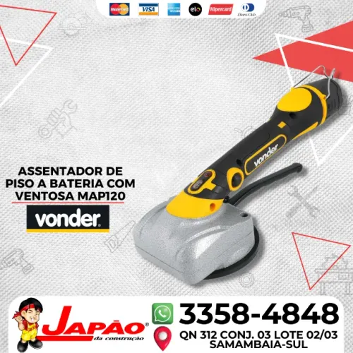 Assentador de Piso a Bateria com Ventosa 12V 180W Vonder MAP120 Melhor Preço do DF