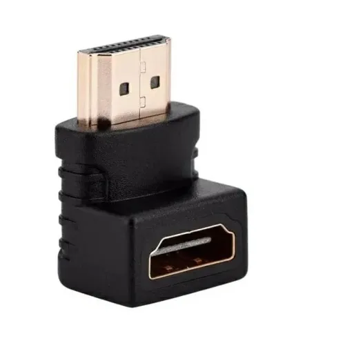 Conector plug adaptador em L hdmi emenda HDMI
