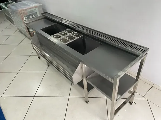 Bancada/bar man em aço inox 430 ou 304 sob medida 