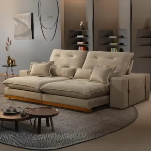 Sofá Retrátil e Reclinável Arthur 2,50m. Produto Novo. Pronta Entrega.