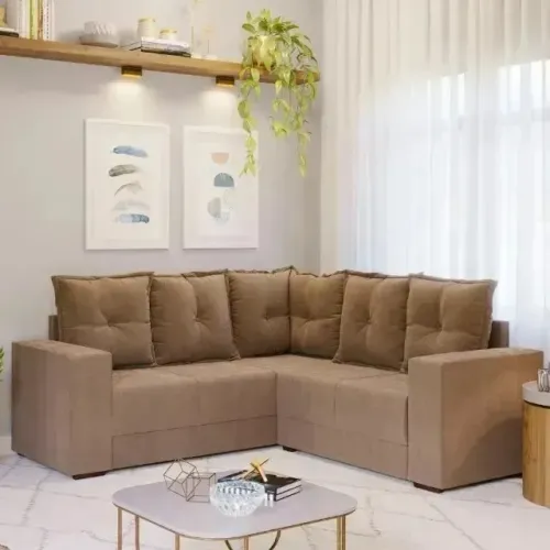 Sofá de Canto Novo Veludo Patrícia