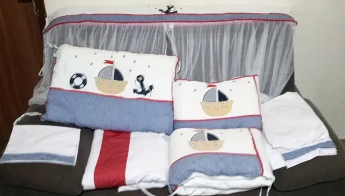Kit berço bordado marinheiro