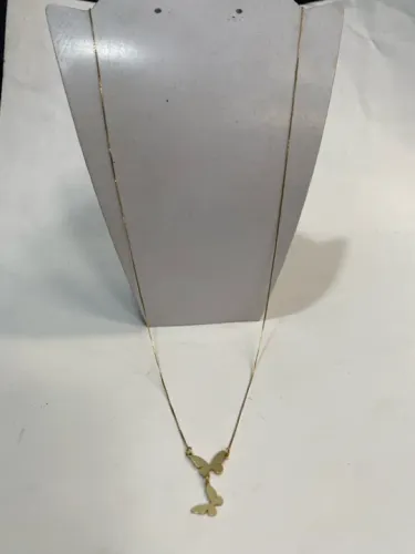Colar de Borboleta em Ouro 18k 1,6g gargantilha