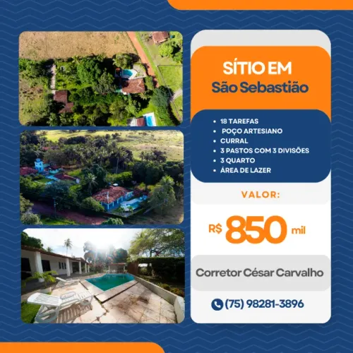 SÍTIO EM SÃO SEBASTIÃO - 18 TAREFAS