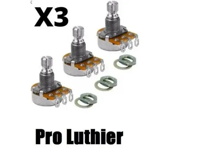Potenciômetro Alpha A250k B250k Eixo Curto Trio p/ Guitarra Baixo Pro Luthier