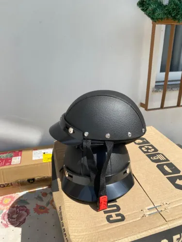 Capacete Coquinho Bike Eletrica e Scooter Custom Couro