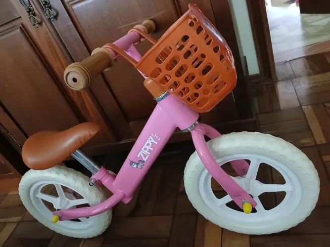 Bicicleta equilibrio menina rosa aro 12 zippy toys