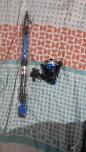 Kit Vara de Pesca Telescópica com Molinete