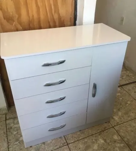 Cômoda branca 5 gavetas com sapateira 7139 - ENTREGA HOJE !!!