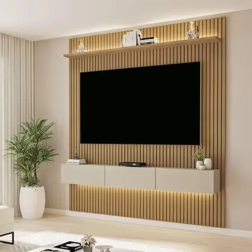 "Design Moderno e Iluminação Elegante: Painel Curitiba Cinamomo/Off White