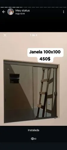 Janela de vidro 100x100