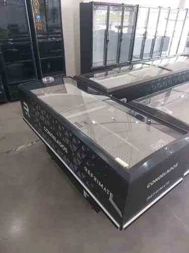 Ilha para congelados 2m com iluminação em led nova pronta entrega 