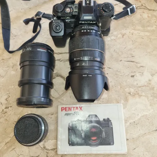 Câmera Pentax Super A1/TAMRON ZOOM lentes e acessórios