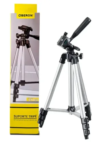 Tripé Profissional para Câmera Fotografia Oberon OR-3110 de 1m 