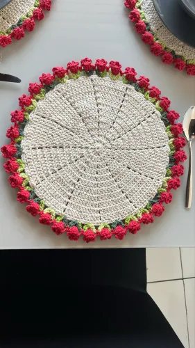 Sousplat de crochê para Natal