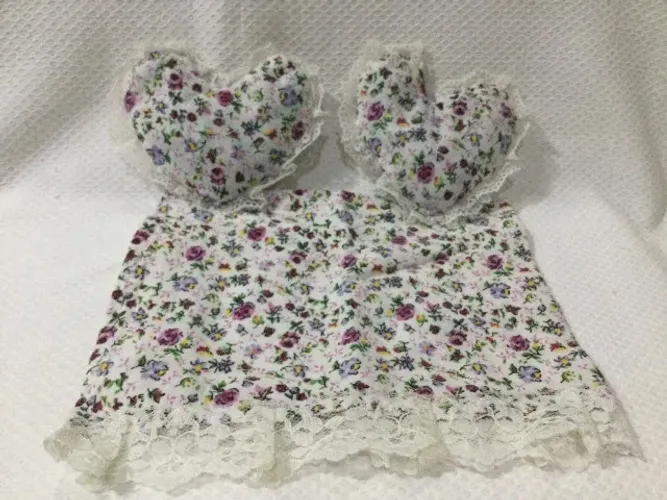 Boneca Colcha Kit Com 2 Almofadas Para Cama De Boneca Anos 80