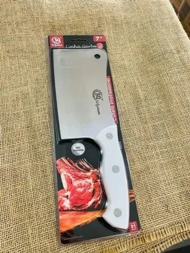 Cutelo Profissional de Inox Cabo revestido em Plástico 7 pol