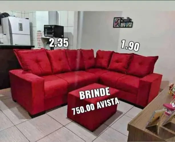 Sofá de Canto com PUFF DE BRINDE 