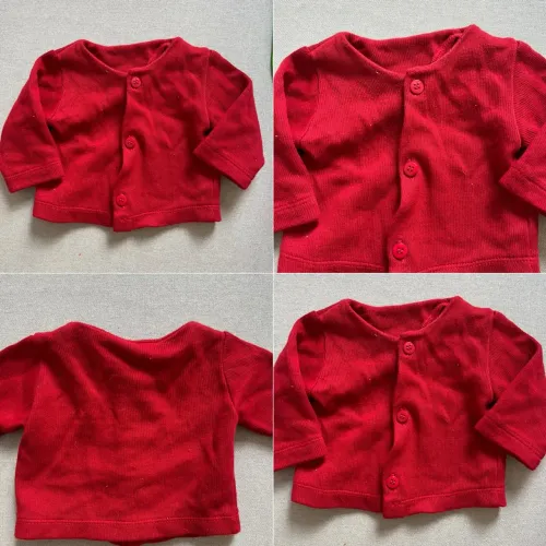 Casaquinho de Bebê Vermelho - Manga Longa
