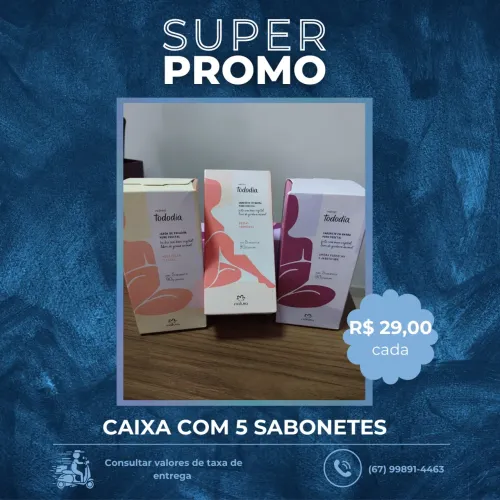 Caixa com 5 Sabonetes Natura Tododia 