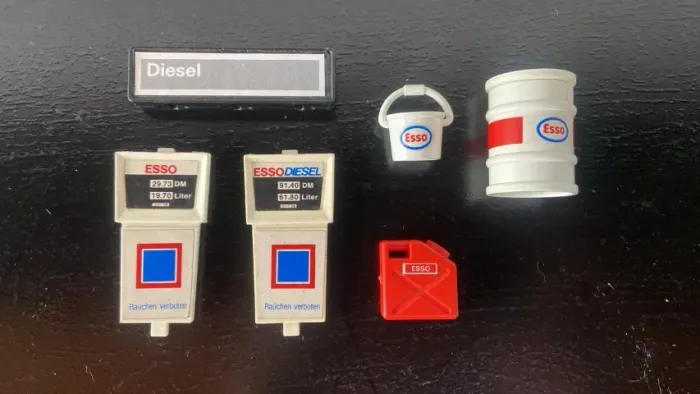 Playmobil Lote Peças Posto Combustível Esso Vintage