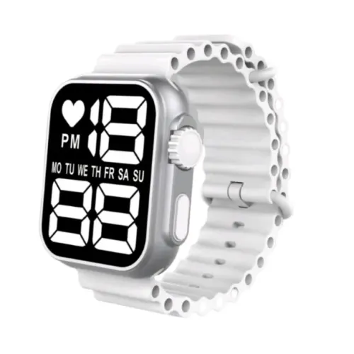 Relógio LED Digital de Pulso Esportivo Feminino Ultra 9 Esporte Pulseira De Silicone