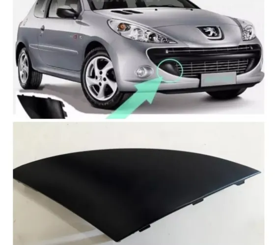 Tampa do Reboque Dianteira Peugeot 207 Acabamento Moldura Direita Para-choque Peugeot 207