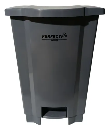 Lixeira Cinza Retangular Com Pedal 50L Super Reforçada Perfect 2 peças em Liquidação
