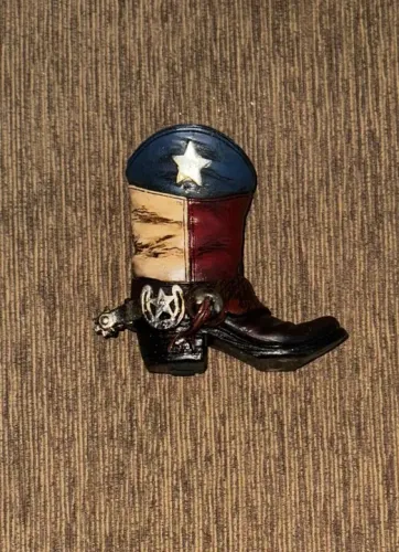 Paliteiro: Bota Texas Rarissimo - Importado De Colecionador