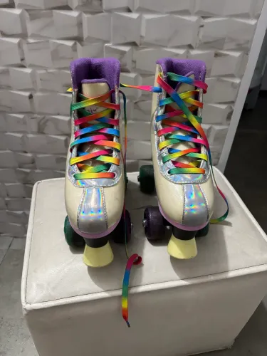 Patins Ajustável Infantil Unicórnio com Luz - Fênix RL-08