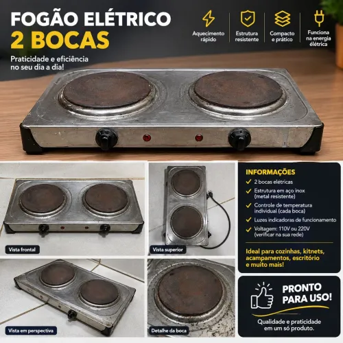Fogão elétrico 2 bocas