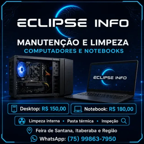 Manutenção e Limpeza de Computadores e Notebooks