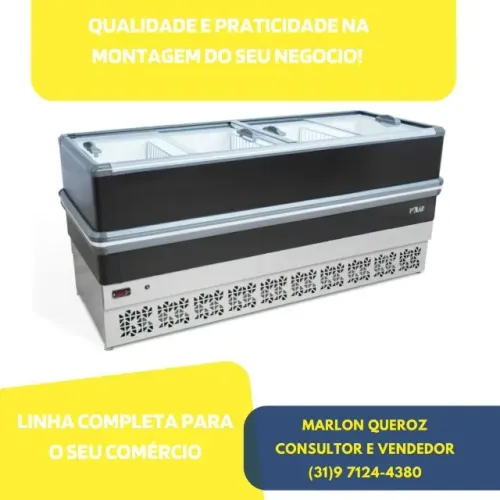 Ilha para Congelados Vidro Reto 2M Preta Polar