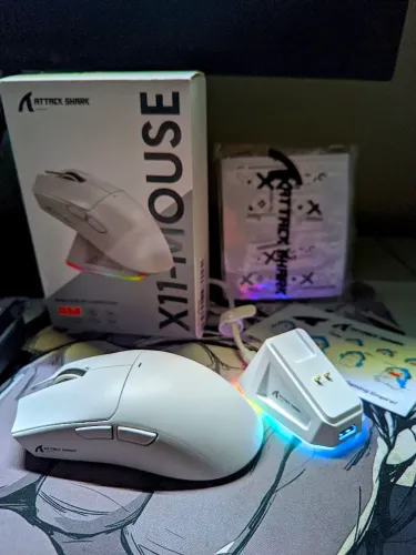 Mouse Sem Fio Attack Shark X11 Com Dock de Carregamento - Sensor PAW 3311