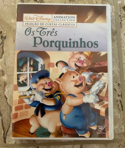 dvd os três porquinhos, seleção de curtas clássicos , em ótimo estado. original.