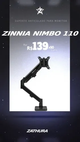 BRAÇO ARTICULADO PARA MONITOR zinnia Nimbo 110 @zathurainformatica