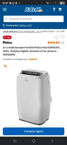 Ar condicionado inverter philco 12.000 btu quente e frio semi novo pouco uso