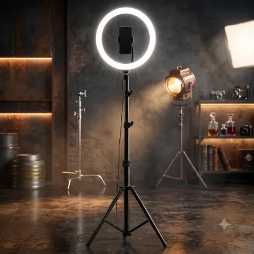 Ring Light 10 Polegadas (26cm) + Tripé Profissional 2,10m Completo