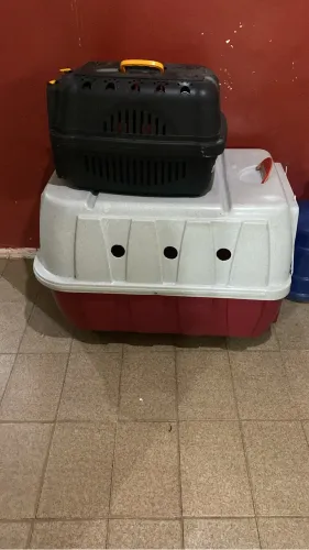 Vendo caixa pet bem espaçosa e com rodinhas.
