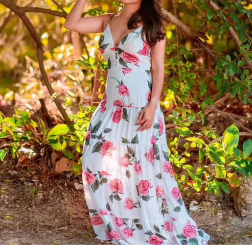 Vestido longo floral 