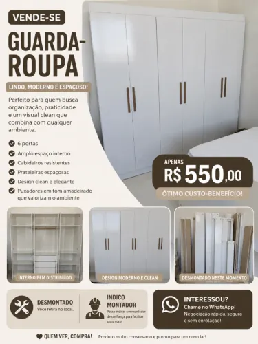 GUARDA-ROUPA À VENDA - R$ 550,00