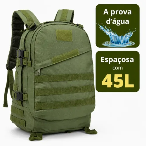 Mochila Tática Modular Militar Verde 45L
