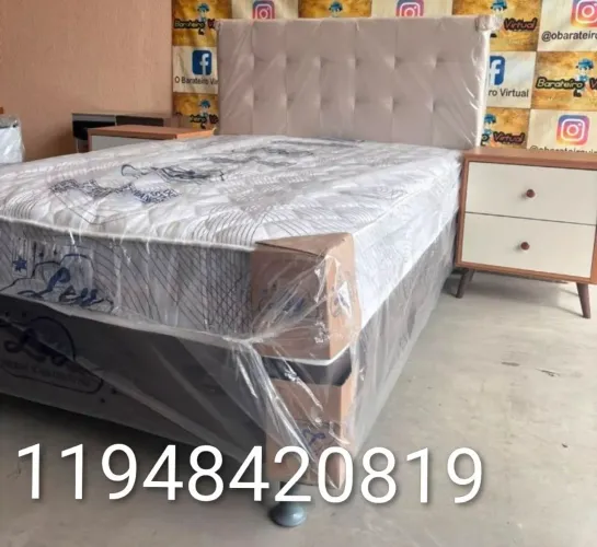 Promoção camas box casal com colchão novas pronta entrega