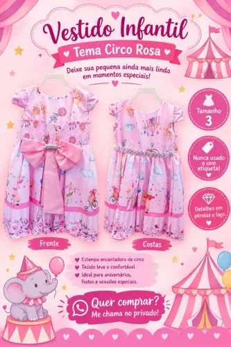 Vestido tema circo rosa