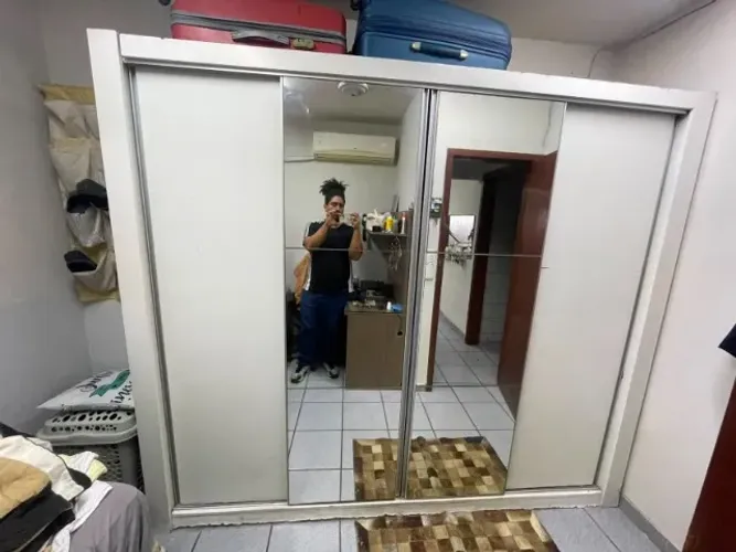 Guarda Roupa 4 Portas 6 Gavetas Branco