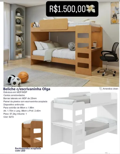 Beliche com Escrivaninha